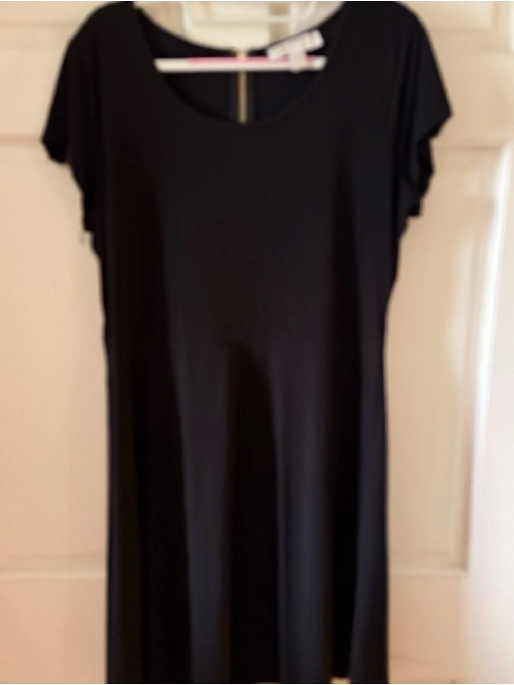 Michael Kors Black Scoop Neck Midi Dress Gold Sexy Zipper